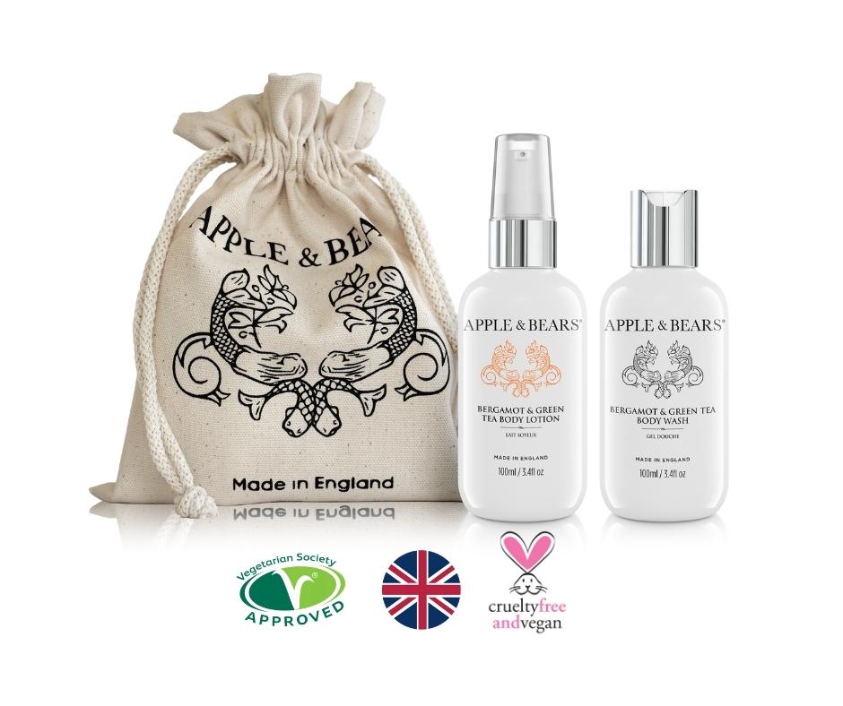 Bergamot &amp; Green Tea Travel Set - Wash &amp; Lotion 100ml / 3.4 fl