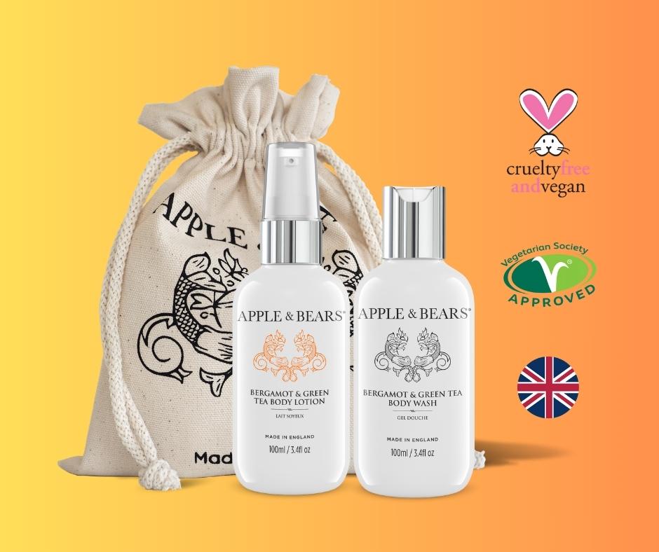 Bergamot &amp; Green Tea Travel Set - Wash &amp; Lotion 100ml / 3.4 fl