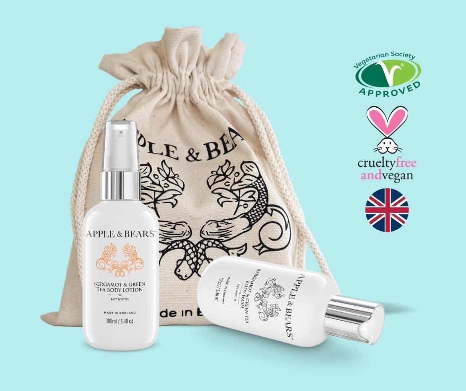 Bergamot &amp; Green Tea Travel Set - Wash &amp; Lotion 100ml / 3.4 fl