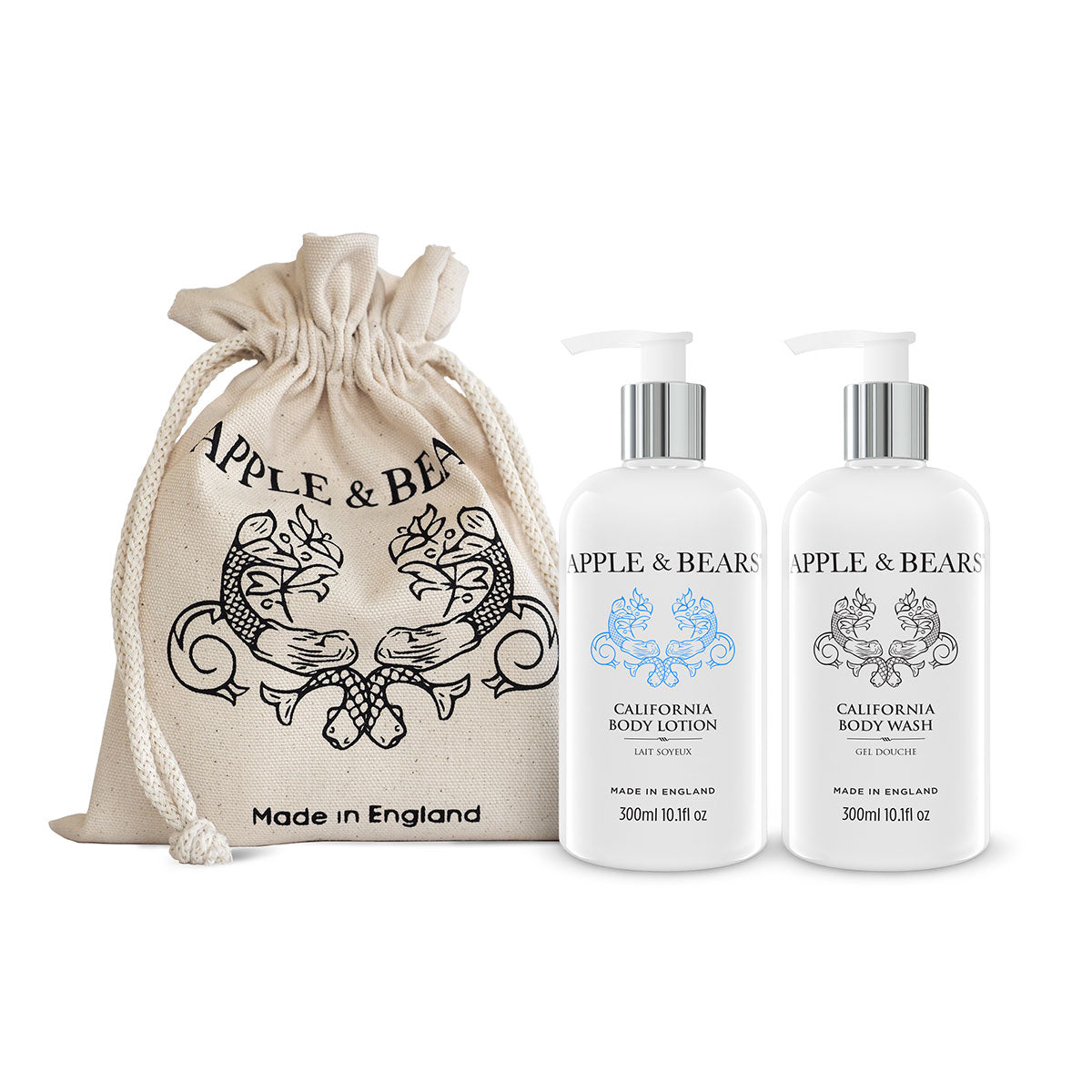 California Luxury Body Care Gift Set - Natural Vitamin C body wash and lotion by Apple & Bears
