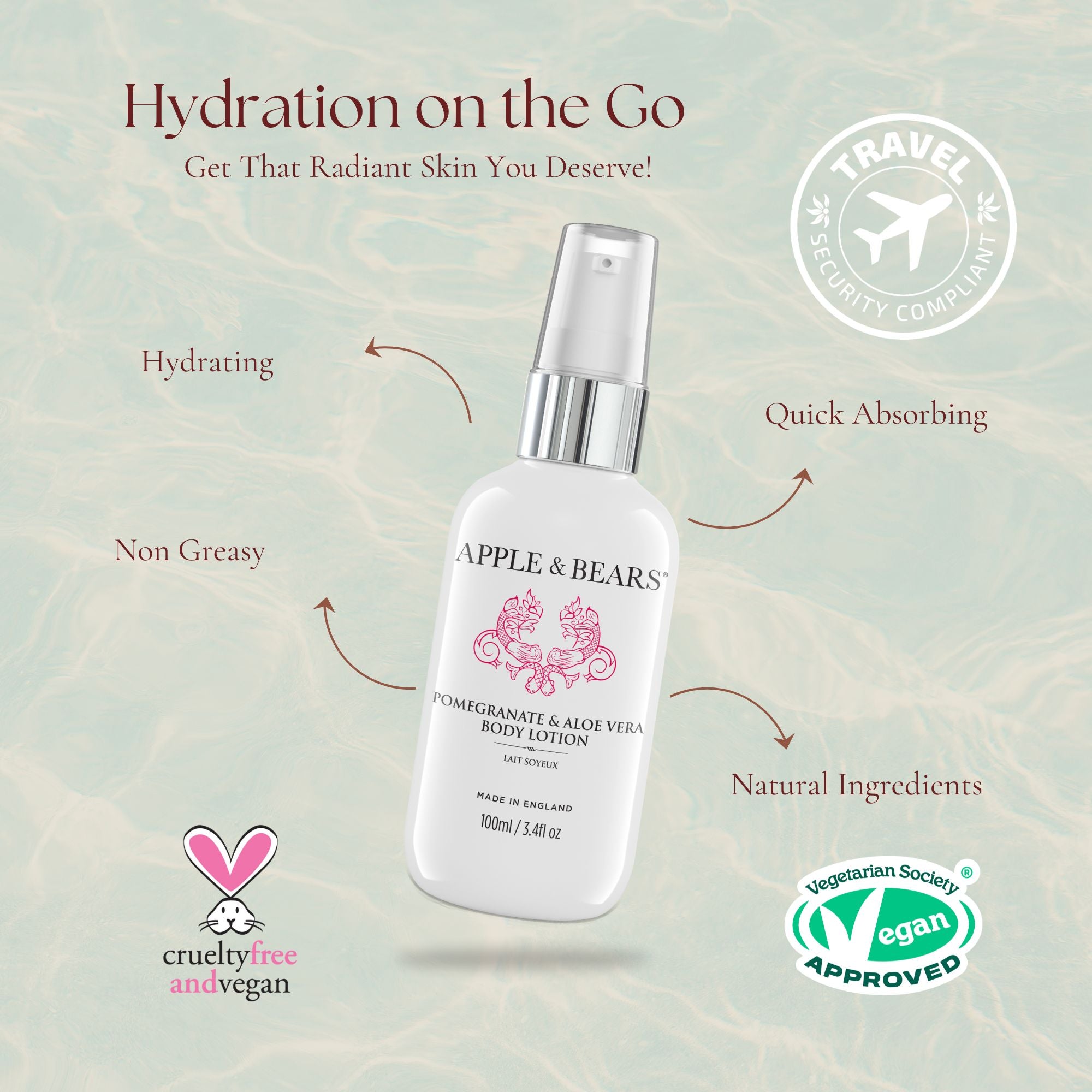 Pomegranate & Aloe Vera - Body Lotion Travel Size - 100ml/3.4 fl oz| Official Brand Site