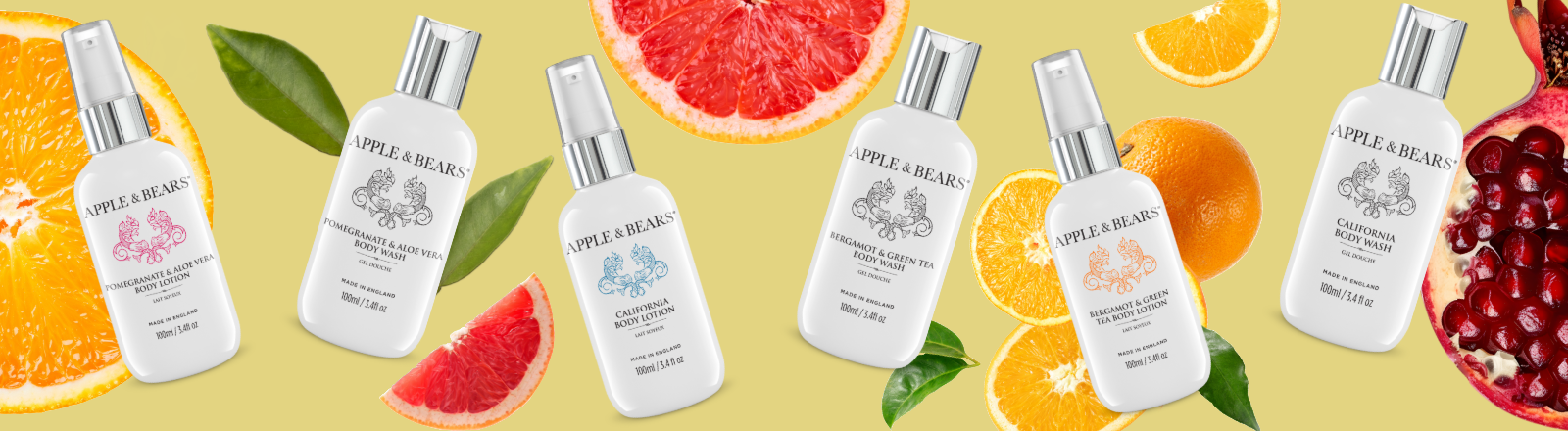 A stylish Apple and Bears cruelty-free vegan travel toiletries set displayed in a luxury eco-conscious travel setting.