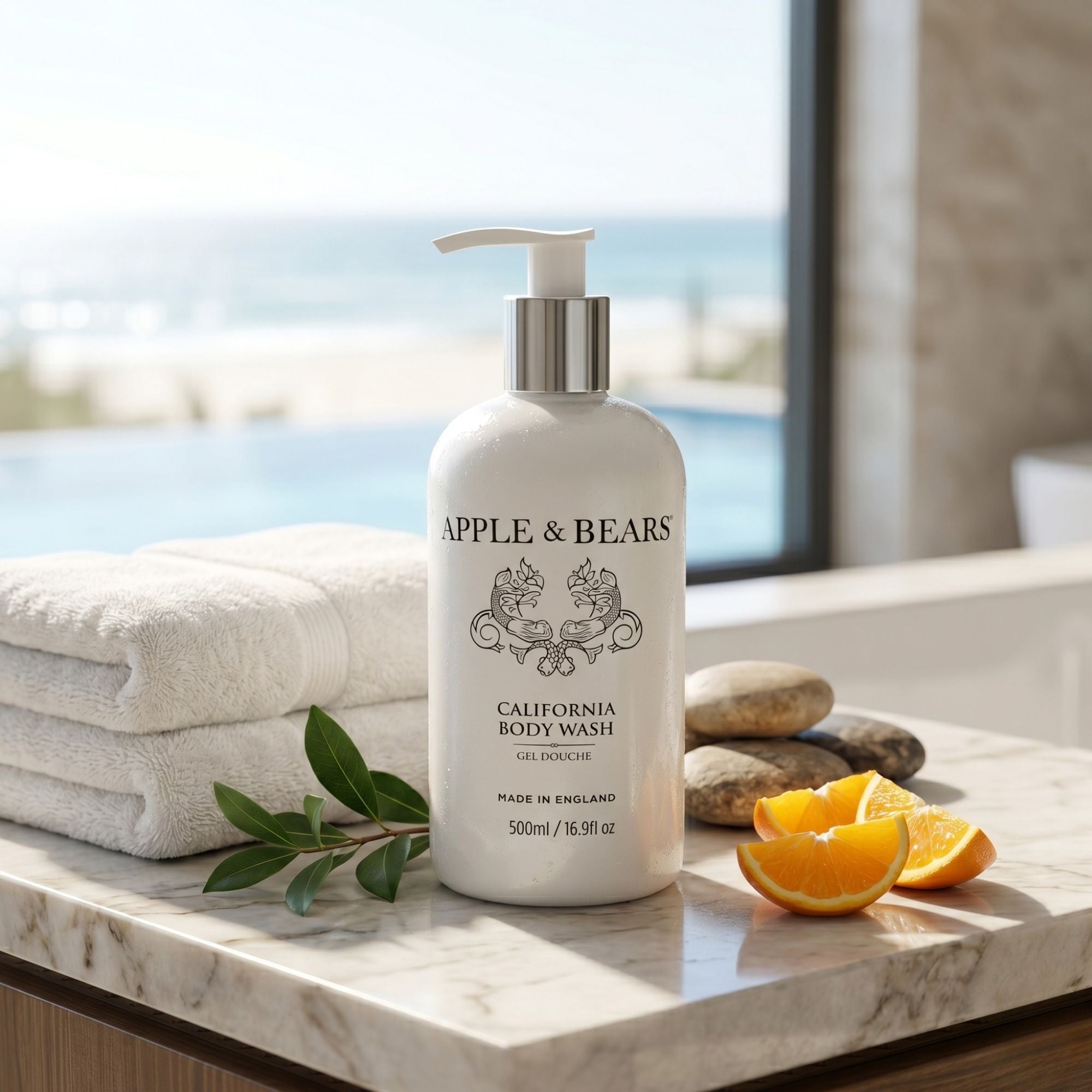 Apple & Bears California Body Wash 500ml – luxury natural body wash with fresh citrus, made in England