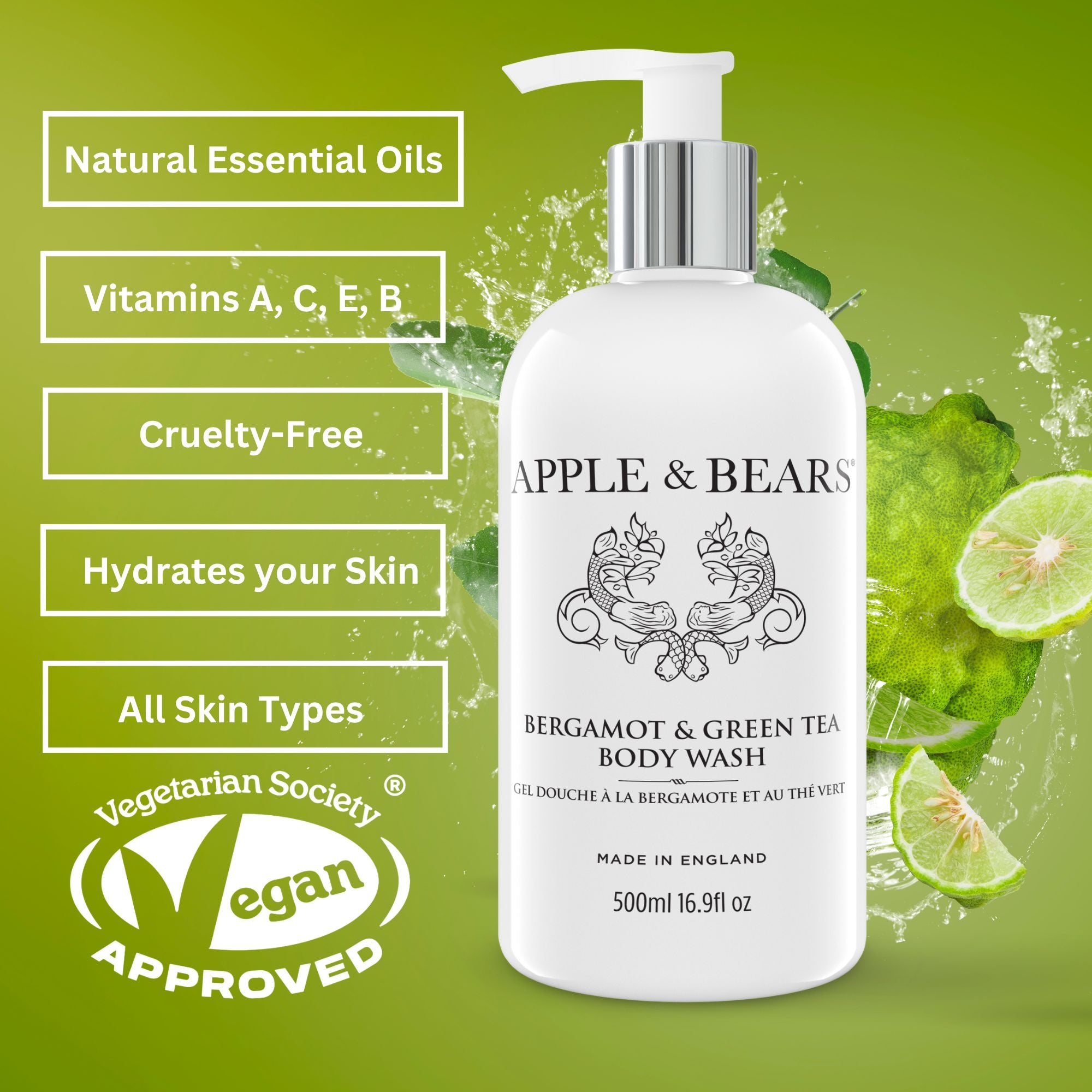 Bergamot &amp; Green Tea Body Wash 500ml /16.9 fl oz