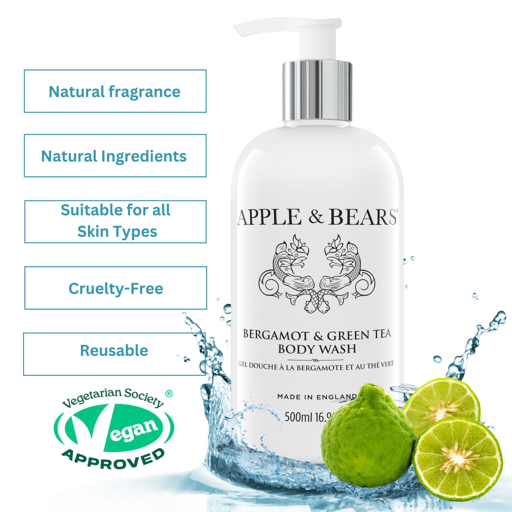 Bergamot &amp; Green Tea Body Wash 500ml /16.9 fl oz