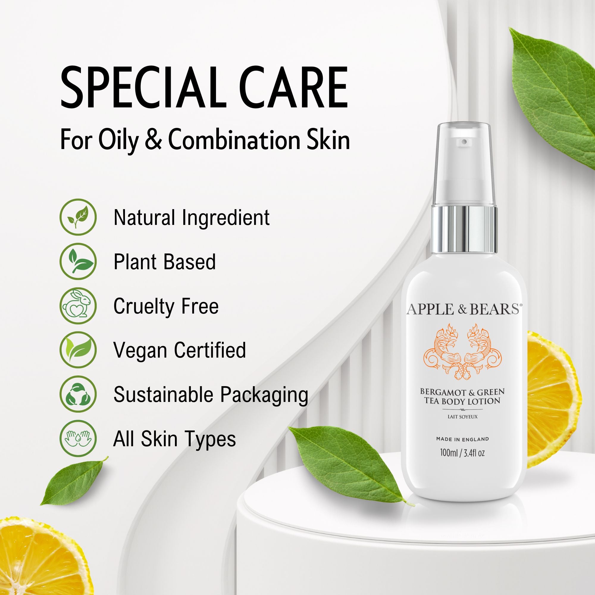 Bergamot &amp; Green Tea Body Lotion Travel 100ml/3.4 fl oz