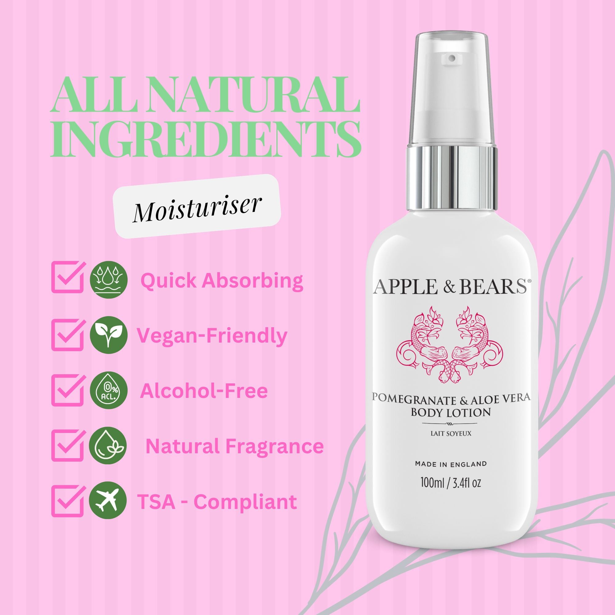Pomegranate &amp; Aloe Vera Travel Set - Wash &amp; Lotion 100ml/3.4 fl oz