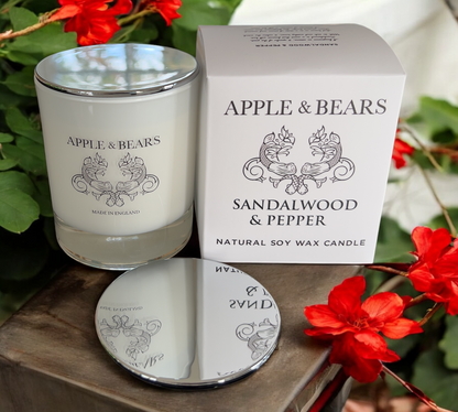 Sandalwood &amp; Pepper Soy Wax Candle
