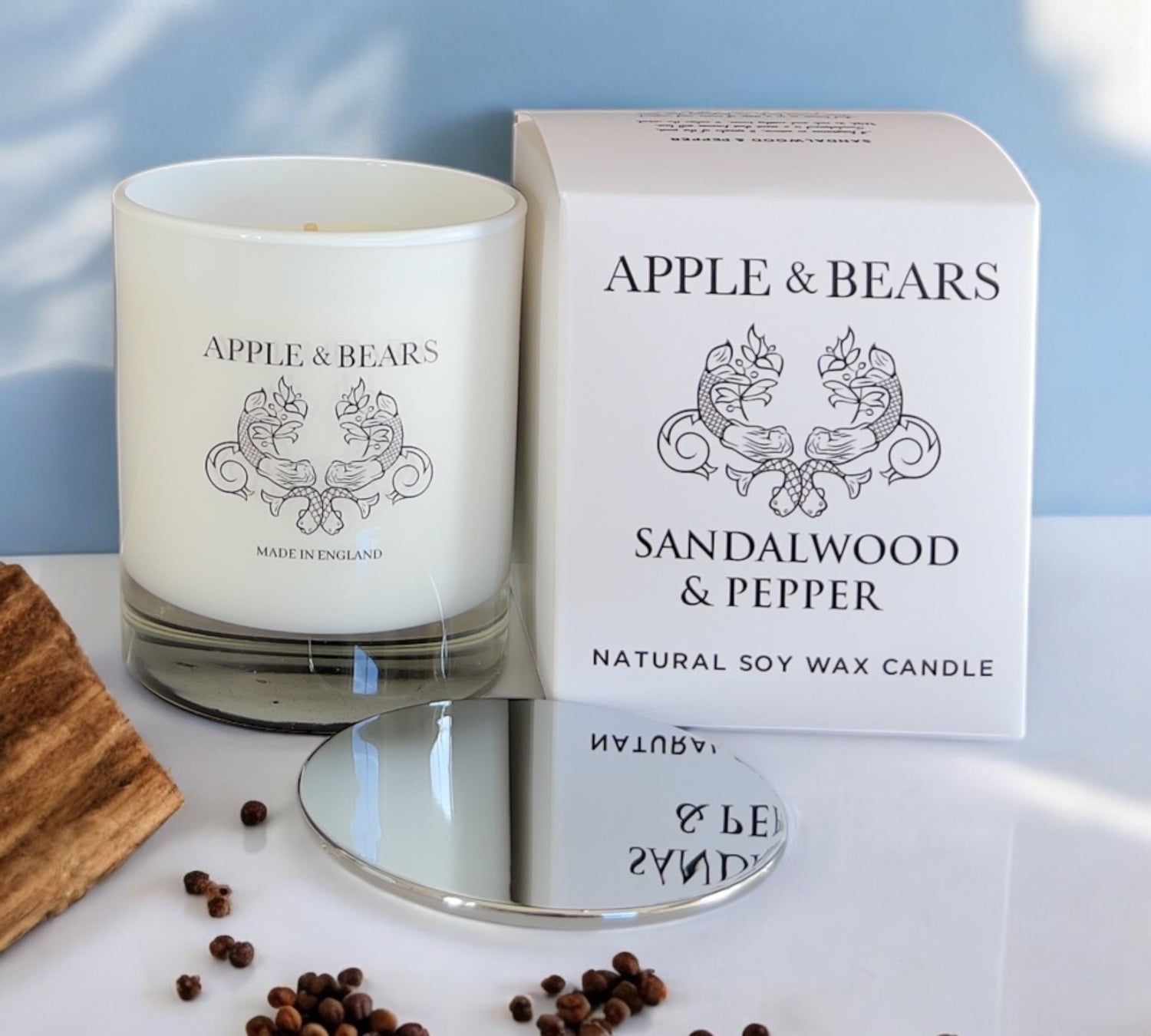 Sandalwood &amp; Pepper Soy Wax Candle
