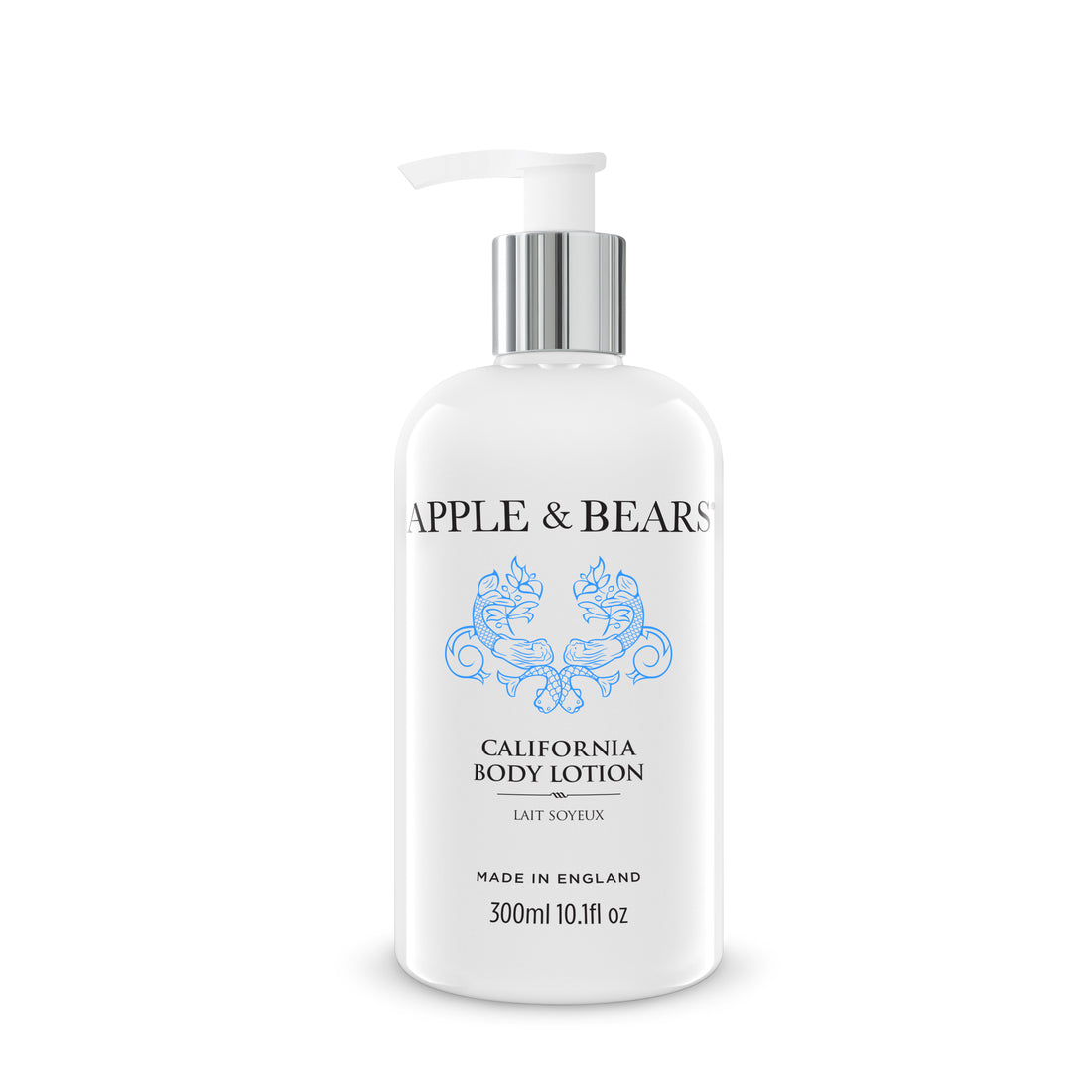 Apple and Bears California Body Lotion 300ml white background product shot made in England