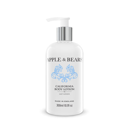 Apple and Bears California Body Lotion 300ml white background product shot made in England