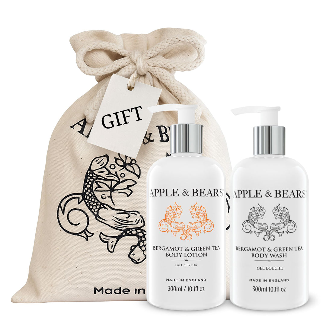 Bergamot & Green Tea Luxury Body Care Gift Set by Apple & Bears