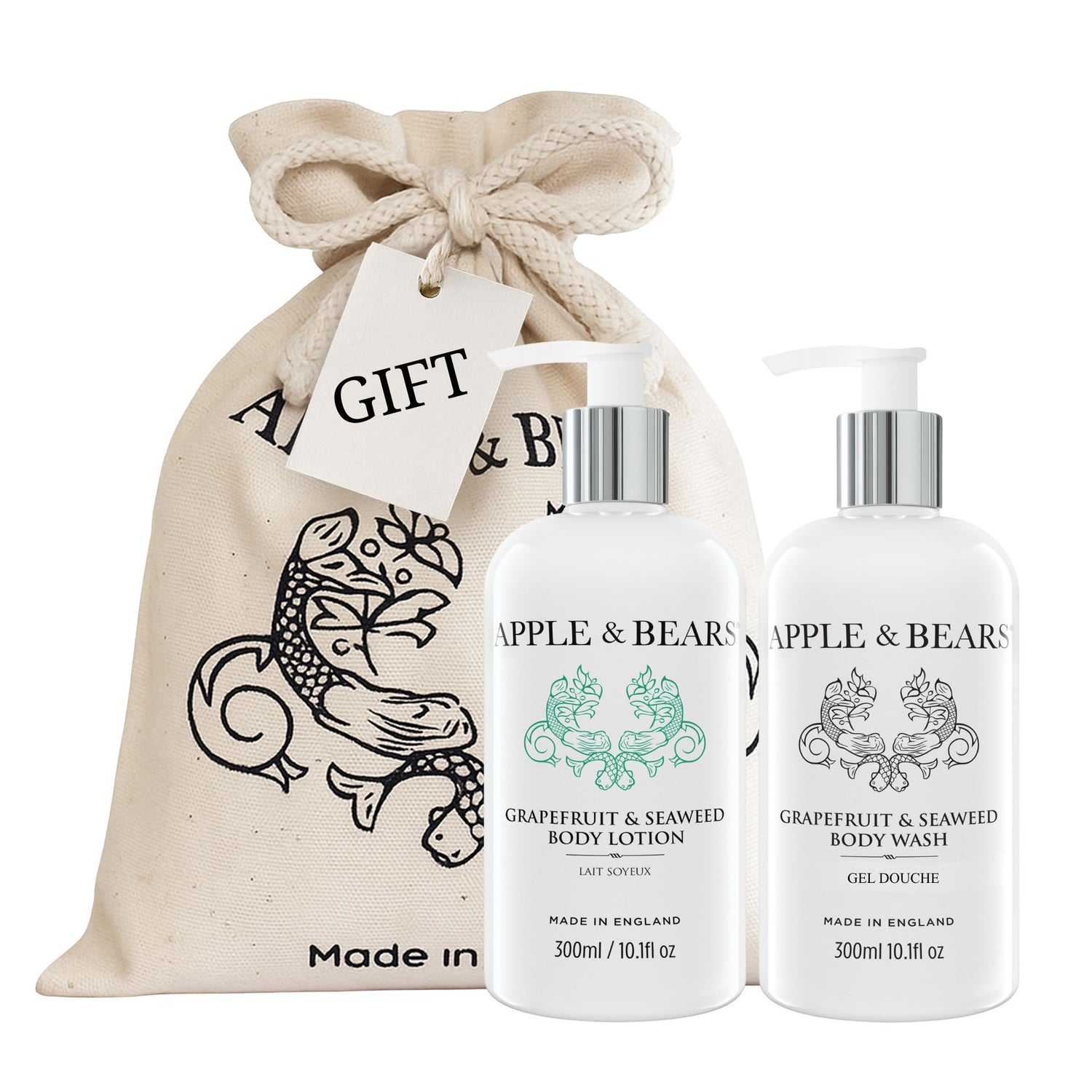 Grapefruit &amp; Seaweed Luxury Body Care Gift Set by Apple &amp; Bears
