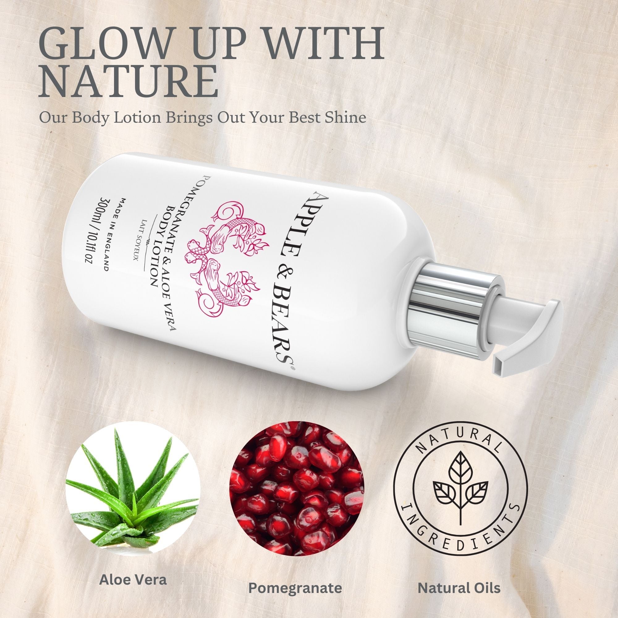 Apple &amp; Bears Pomegranate &amp; Aloe Vera body lotion natural ingredients

