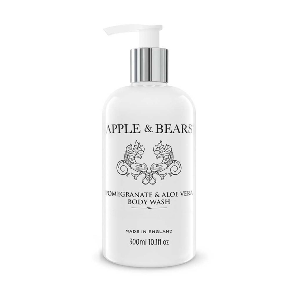 Apple & Bears Pomegranate & Aloe Vera Body Wash 300ml Made in England white background