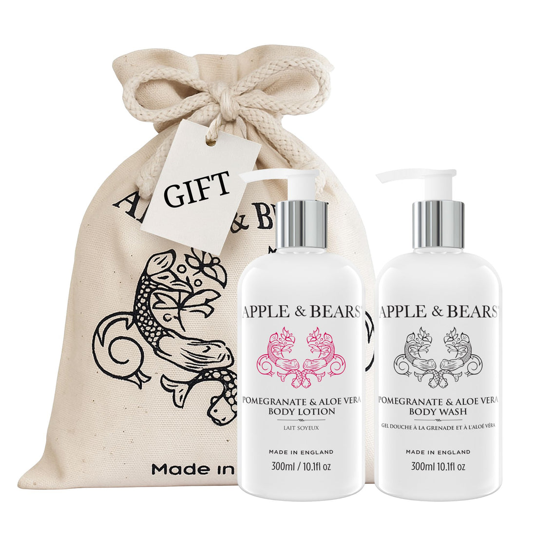 Pomegranate &amp; Aloe Vera Luxury Body Care Gift Set by Apple &amp; Bears


